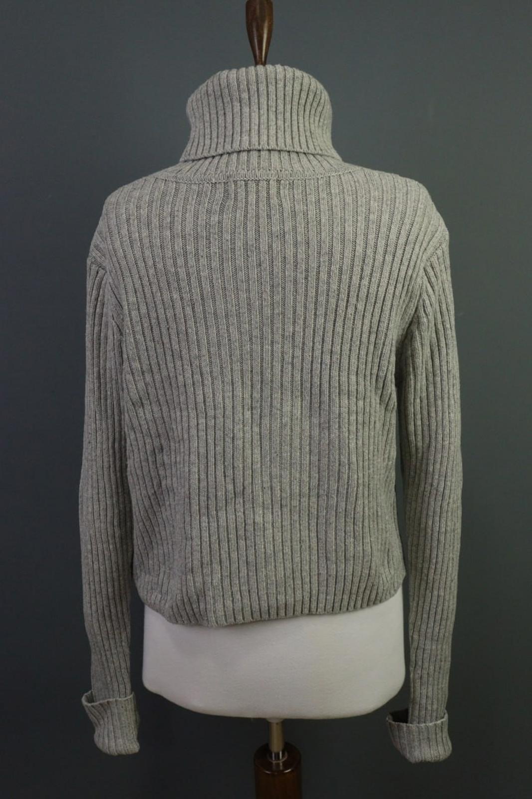 LINDEX Jean Paul Gaultier Gray Turtle Neck Ribbed Sleeve Pullover Sweater – Size L