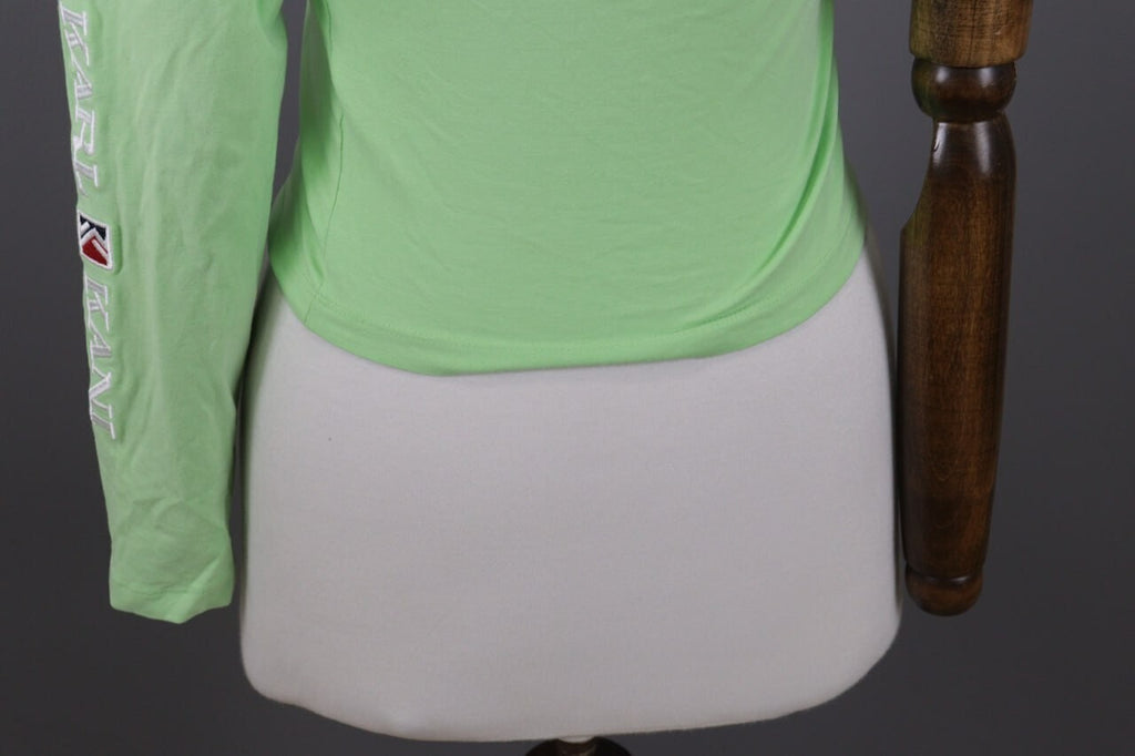 Karl Kani Embroidered Sleeve Green Asymmetrical One Shoulder Shirt – Size S – Used