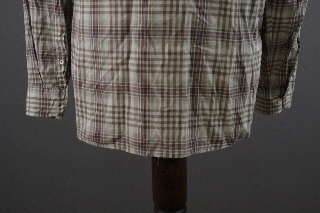 Etro Milano Beige Check Long Sleeve Button Down Shirt – Size XL