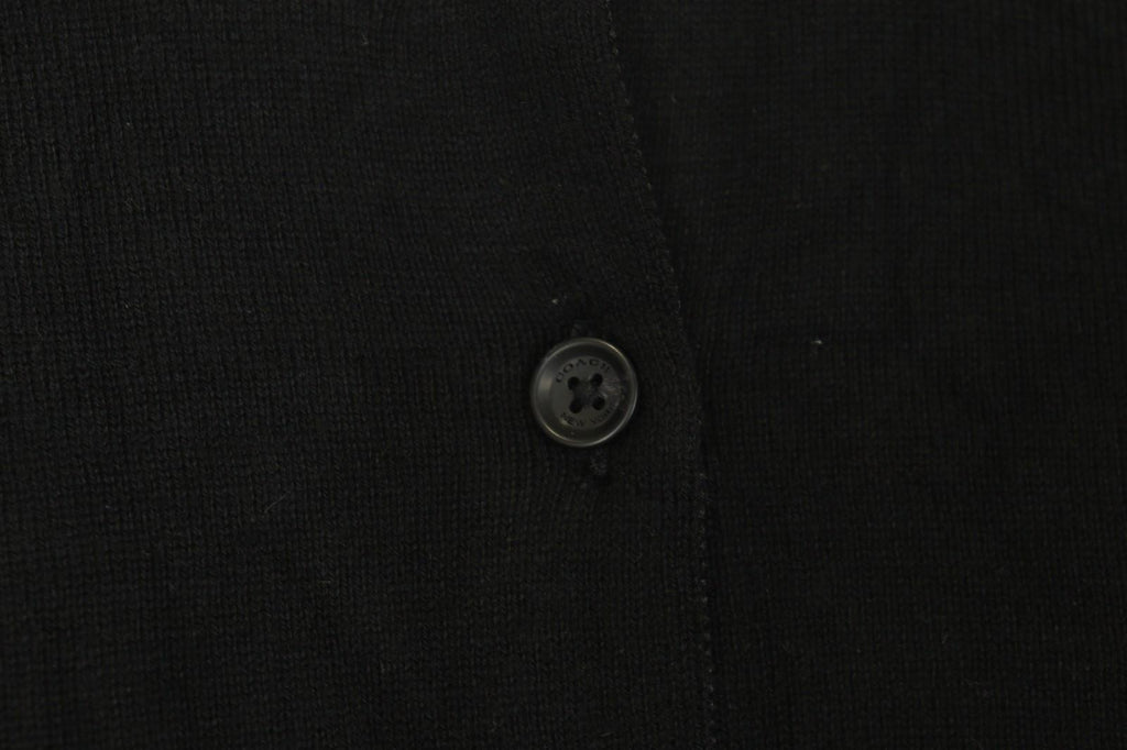 COACH Black Viscose Blend Raglan Sleeve Button Front Cardigan Sweater – Size S