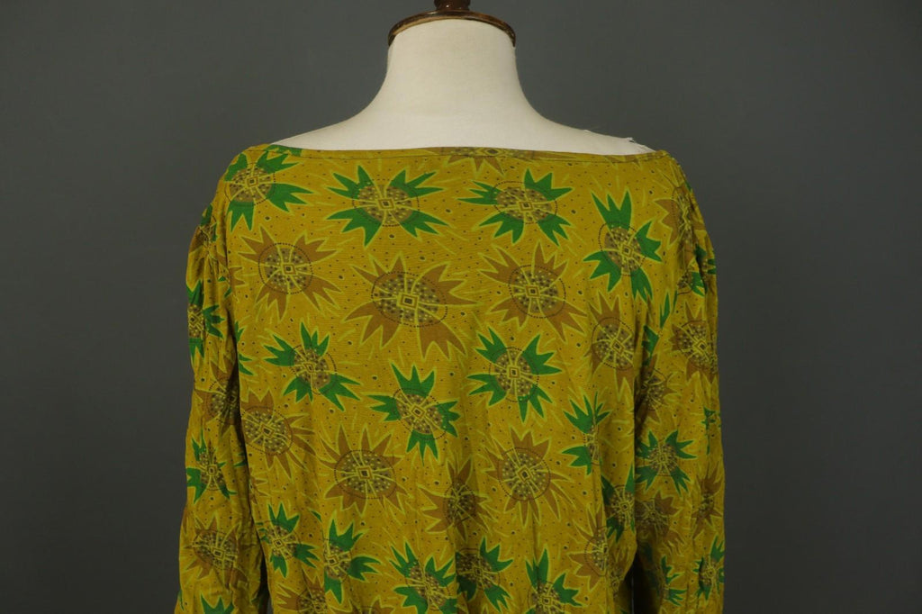 GUDRUN SJODEN Multi Floral 100% Viscose Boat Neck Pullover Blouse Top – Size XL