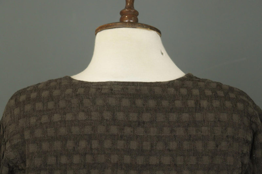 GRIZAS Brown 100% Linen Long Sleeve Round Neck Pullover Tunic Top – Size S