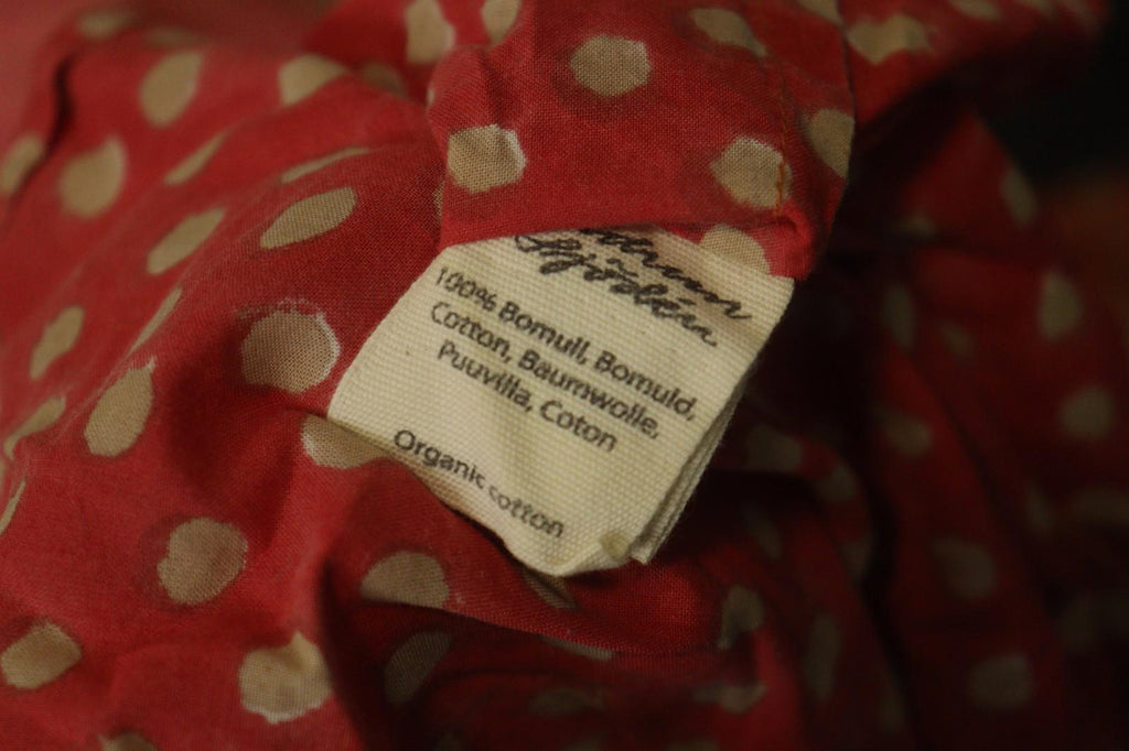 GUDRUN SJODEN Multicolor Polka Dot Organic Cotton Button Front Shift Dress Sz M