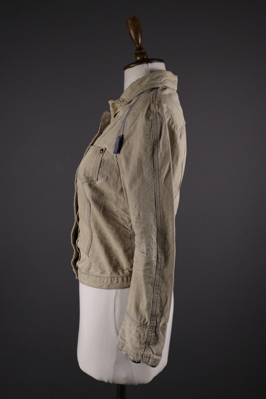 MARITHE FRANCOIS GIRBAUD Beige Denim Button Down Jacket – Size USA 27