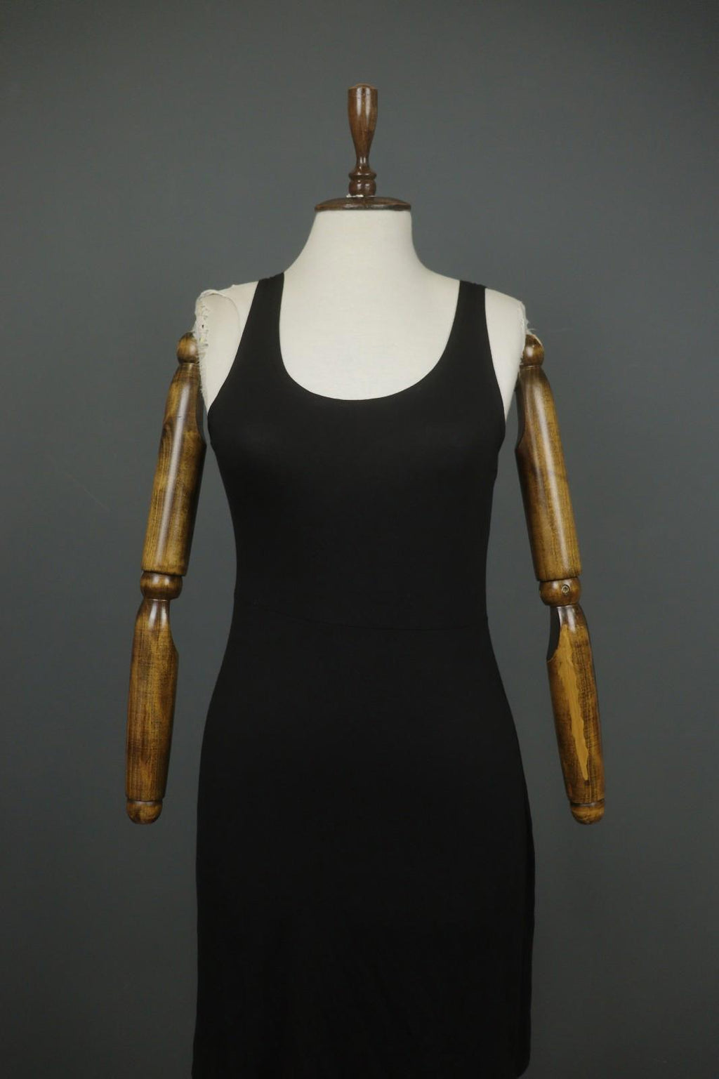 GUDRUN SJODEN Black Modal Scoop Neck Wide Strap Pullover Tank Dress – Size S