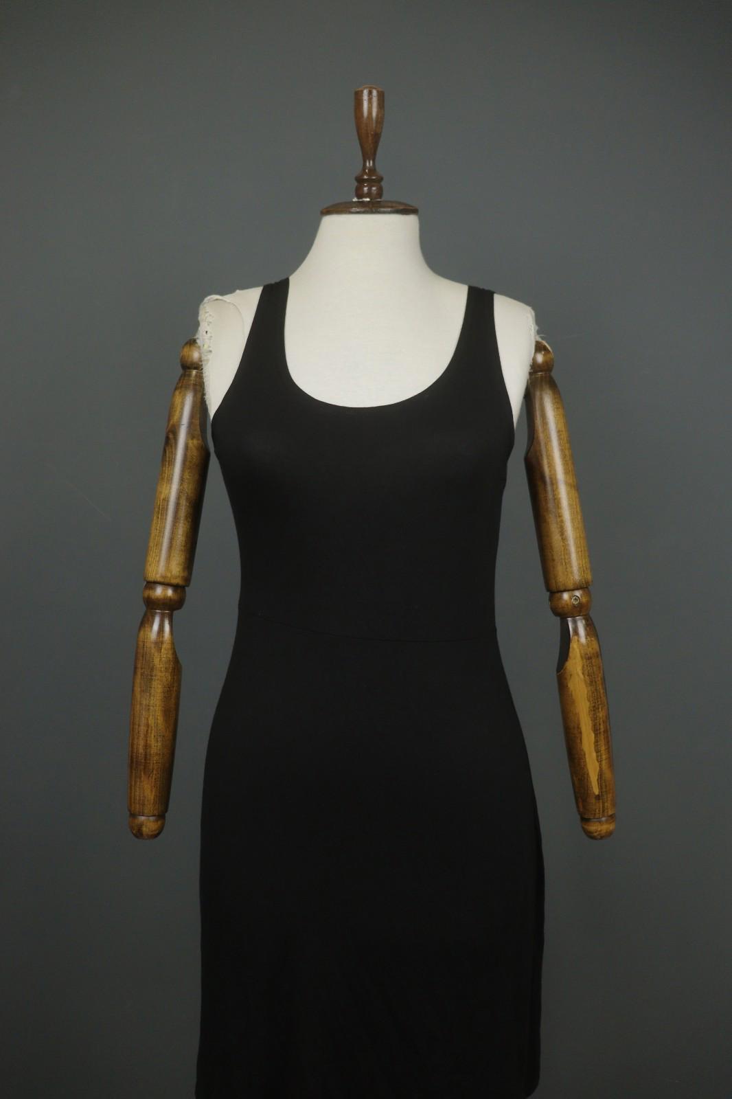 GUDRUN SJODEN Black Modal Scoop Neck Wide Strap Pullover Tank Dress – Size S