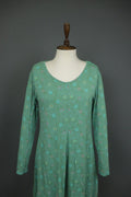 GUDRUN SJODEN Green Polka Dot V-Neck Long Sleeve Pullover Sheath Dress – Size M