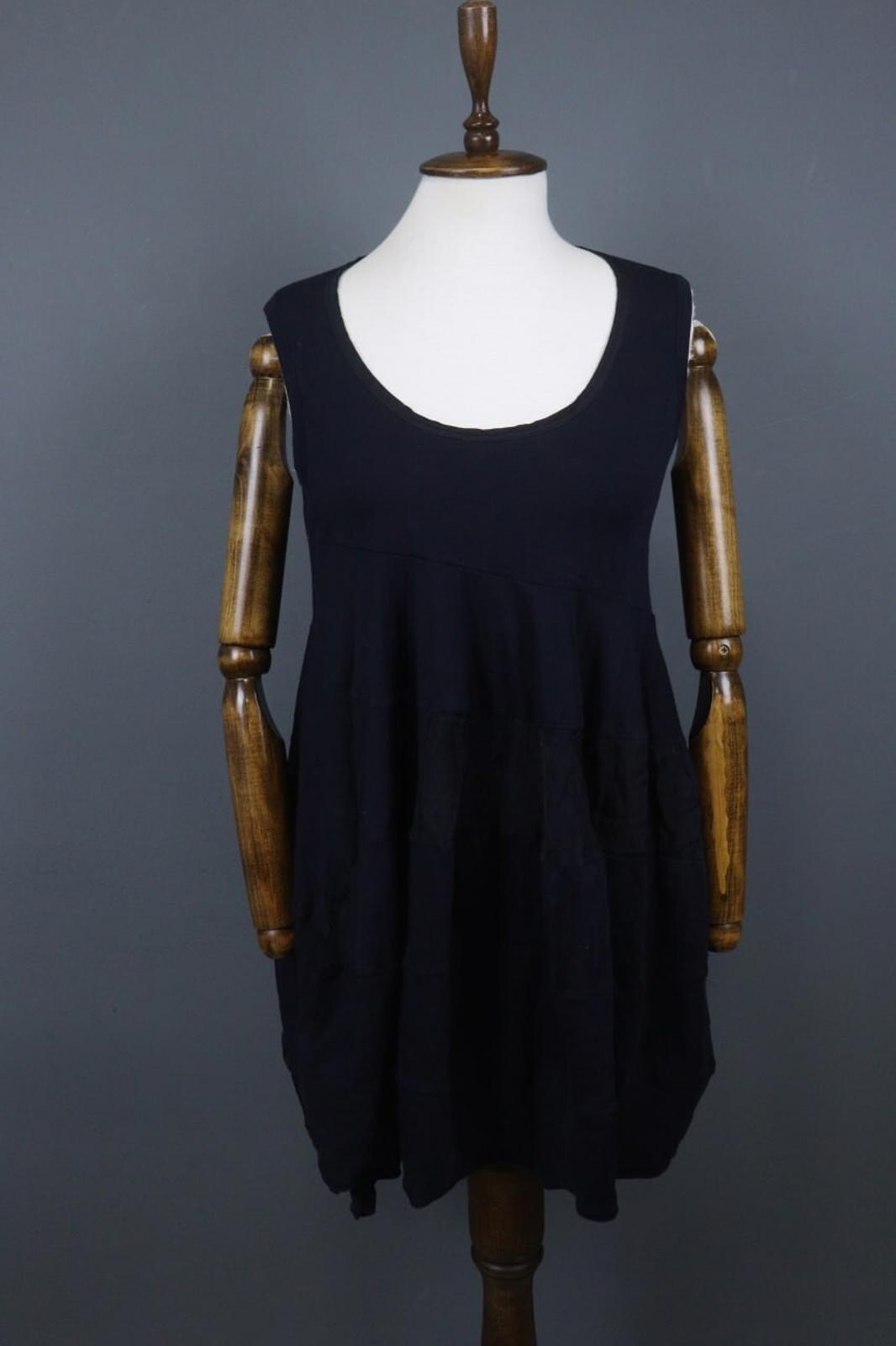 HIGH USE Navy Cotton Scoop Neck Sleeveless Casual Wide Strap Tank Dress – Size M