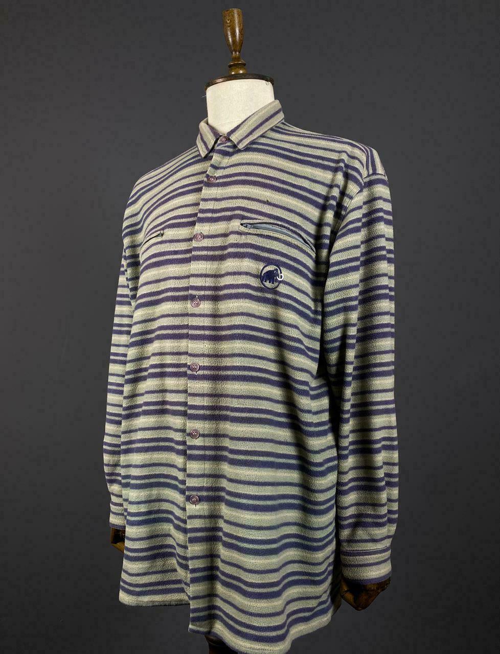 Mammut Outdoor Tecnopile Striped Button Up Sweater Fleece – Men's 2XL / XXL