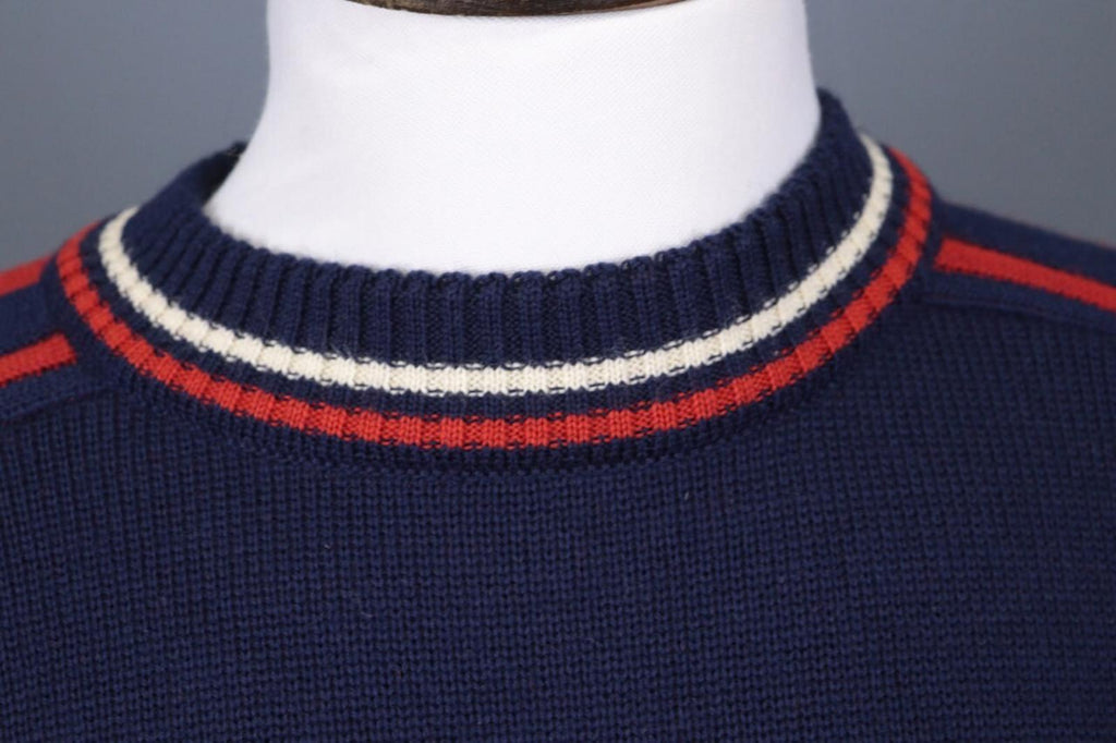 DALE OF NORWAY Blue / Red Colorblock Wool Knit Ski Sweater – Size S