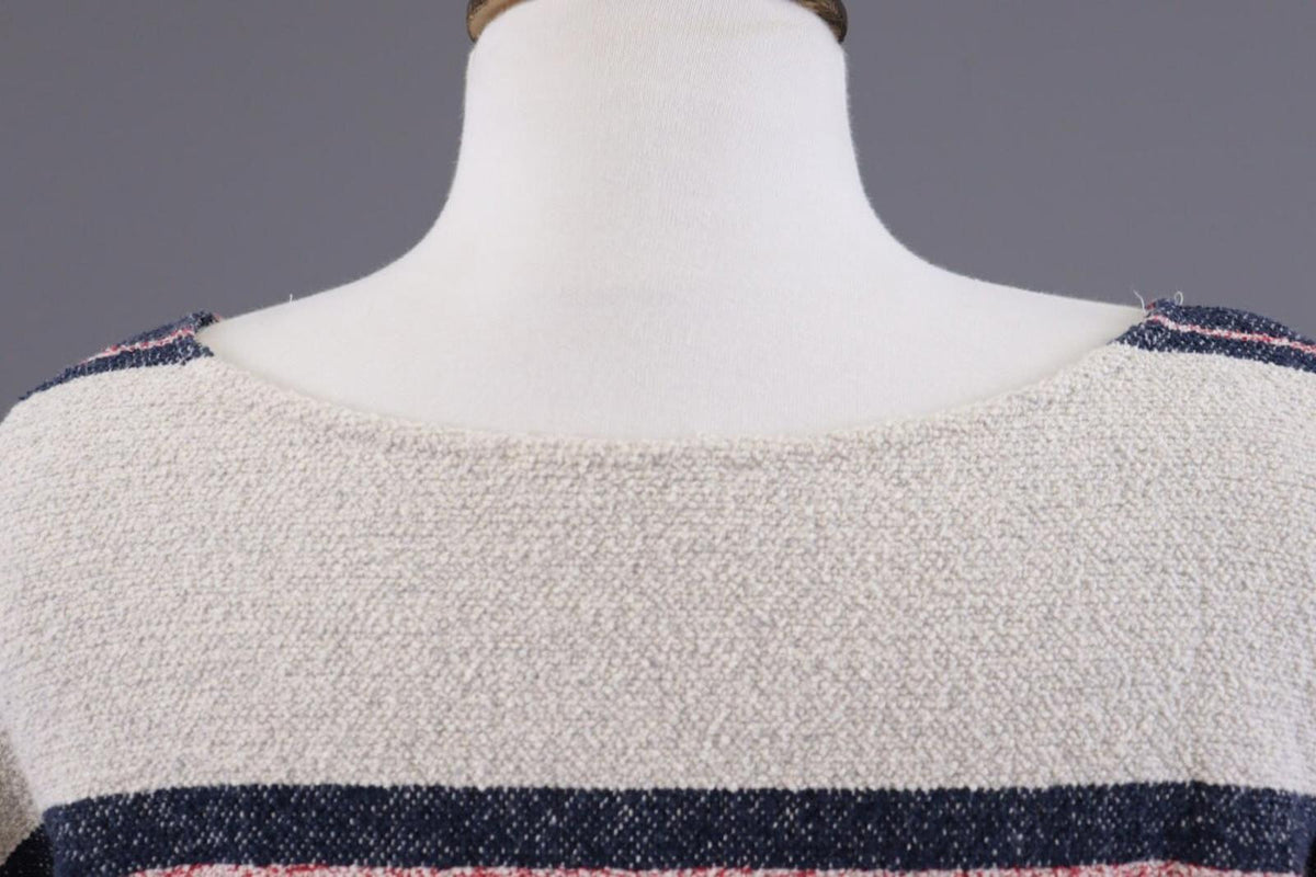 Used BA&SH ZOLA Beige Striped 3/4 Sleeve Cropped Sweater – Size 1