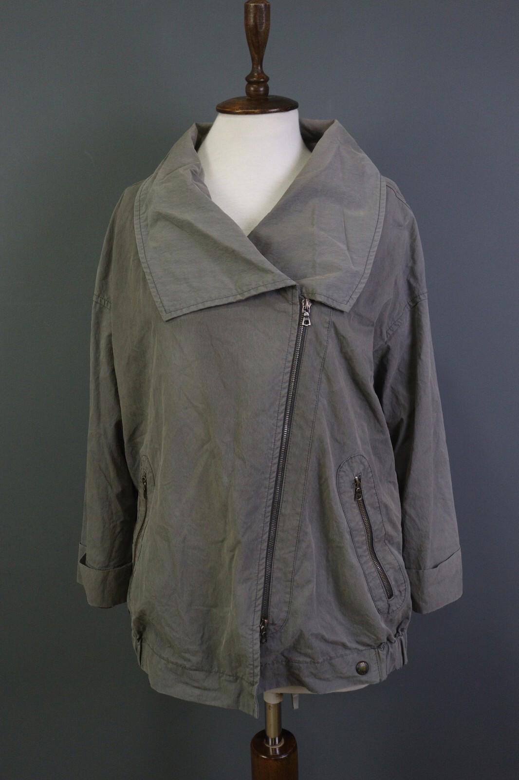 OSKA Gray Long Sleeve Full Zip Collared Pockets Oversized Jacket – Size 1