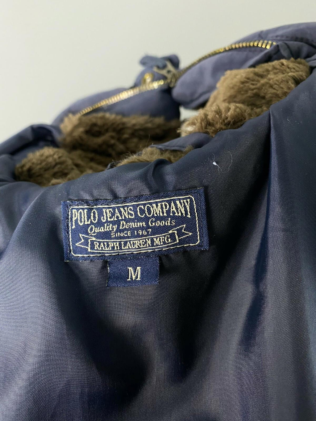 POLO JEANS COMPANY Blue Full Zip Hooded Faux Fur Down Puffer Jacket – Women's M