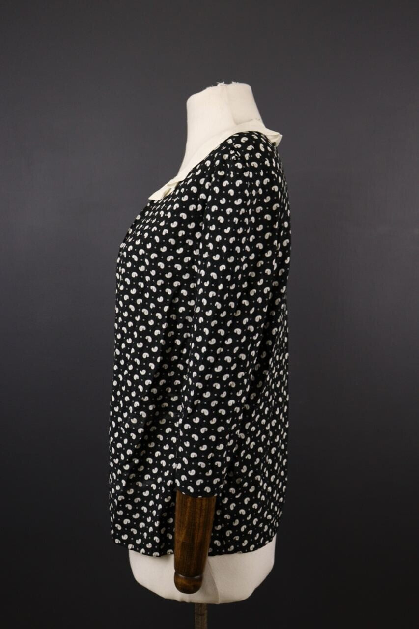 Claudie Pierlot Black White 3/4 Sleeve Lagenlook Blouse Shirt – Size 38