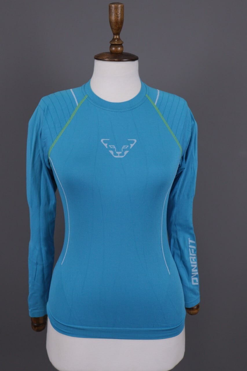 Dynafit Crew Neck Blue Big Logo Activewear Baselayer Shirt – Size S 42 – Used