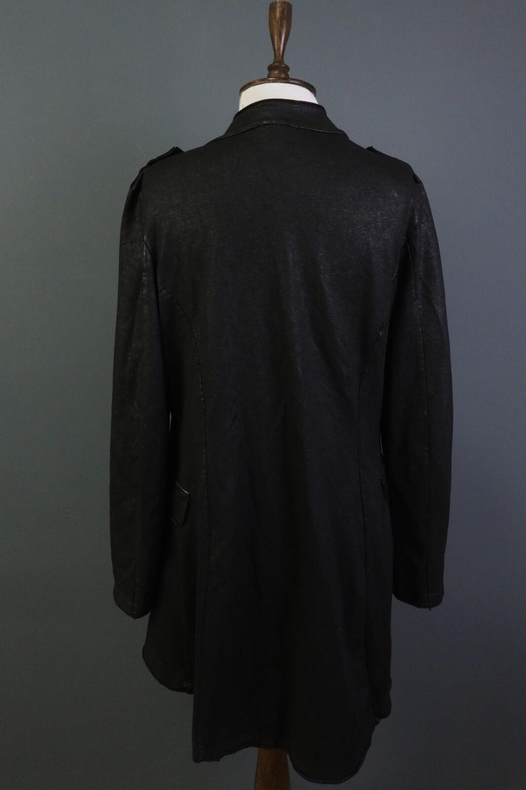 RUNDHOLZ Black Long Sleeve Pockets Ladies Military-Inspired Long Jacket