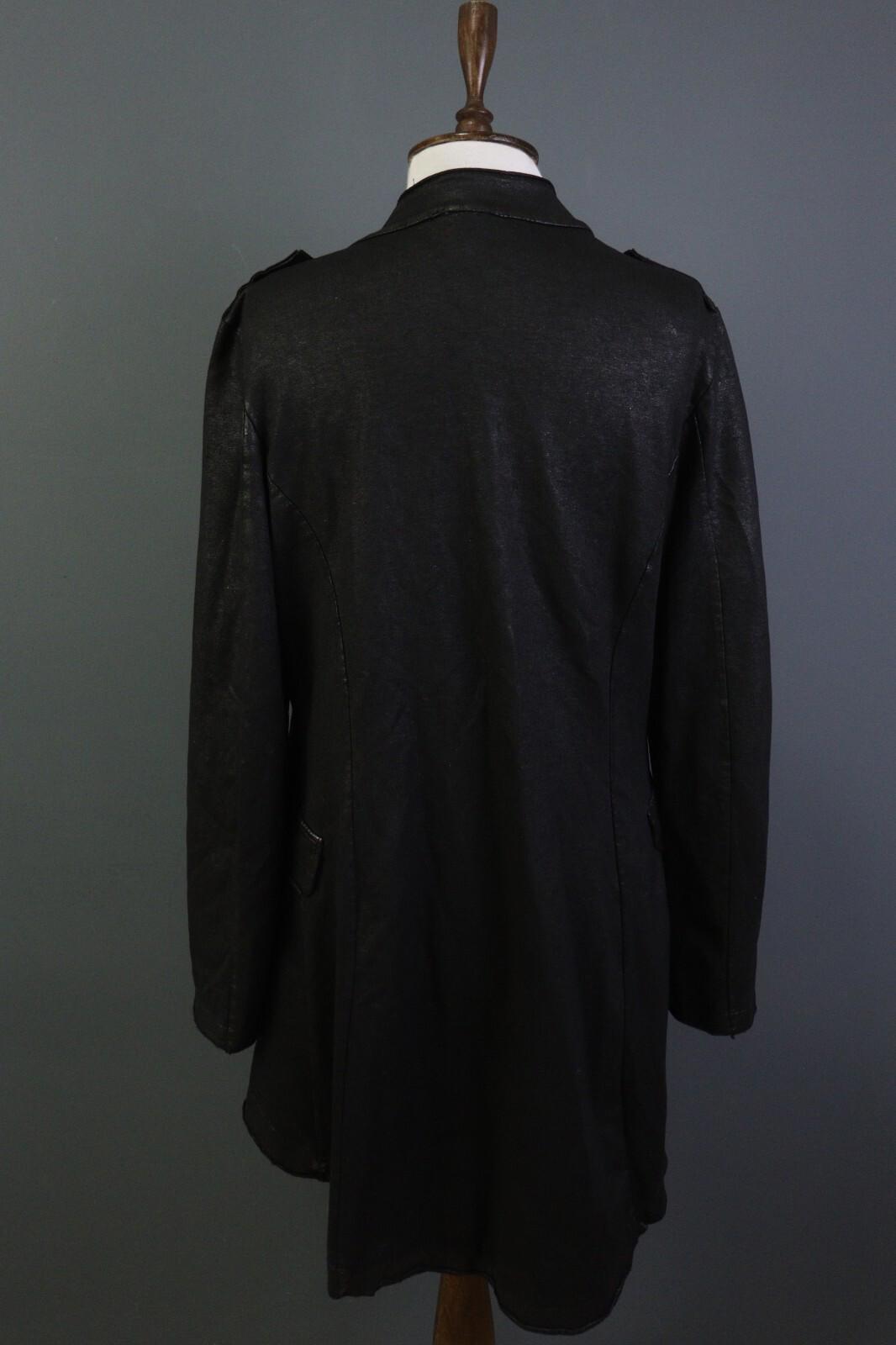 RUNDHOLZ Black Long Sleeve Pockets Ladies Military-Inspired Long Jacket
