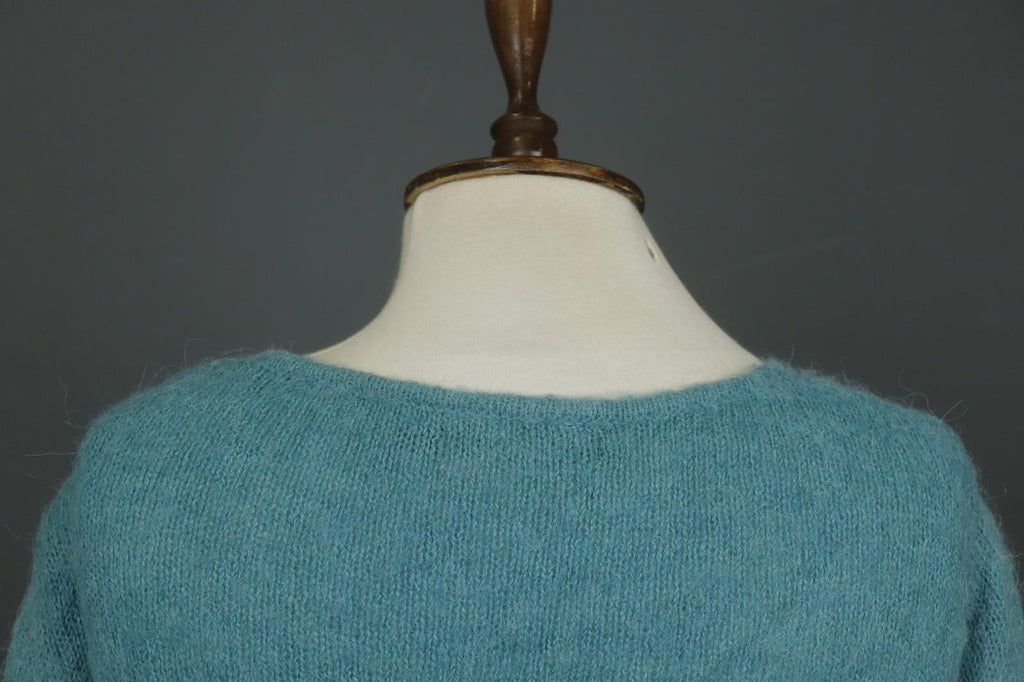 GUDRUN SJODEN Blue Tight Knit Casual Long Sleeve V-Neck Pullover Sweater – Size M