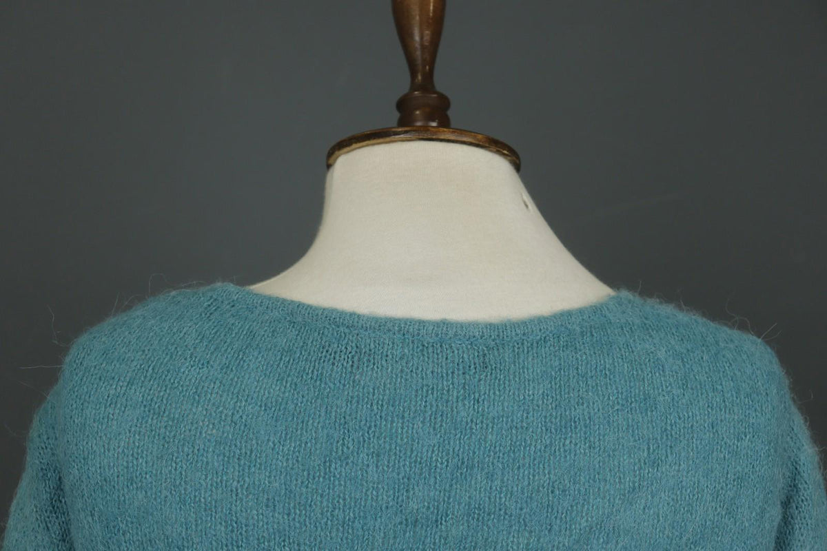 GUDRUN SJODEN Blue Tight Knit Casual Long Sleeve V-Neck Pullover Sweater – Size M