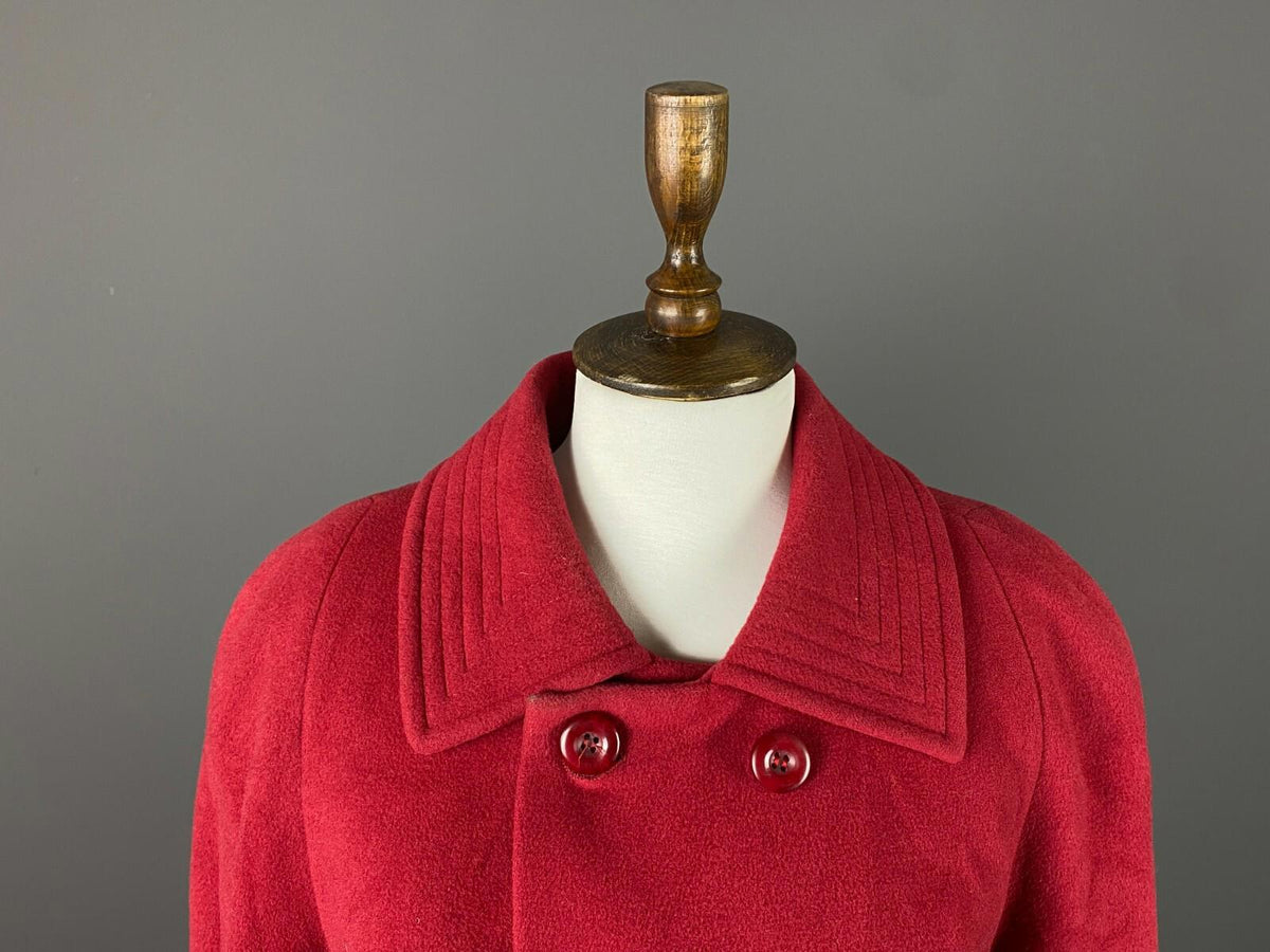 HENSEL & MORTENSEN Red Angora Wool Double Breasted Coat – Size 18