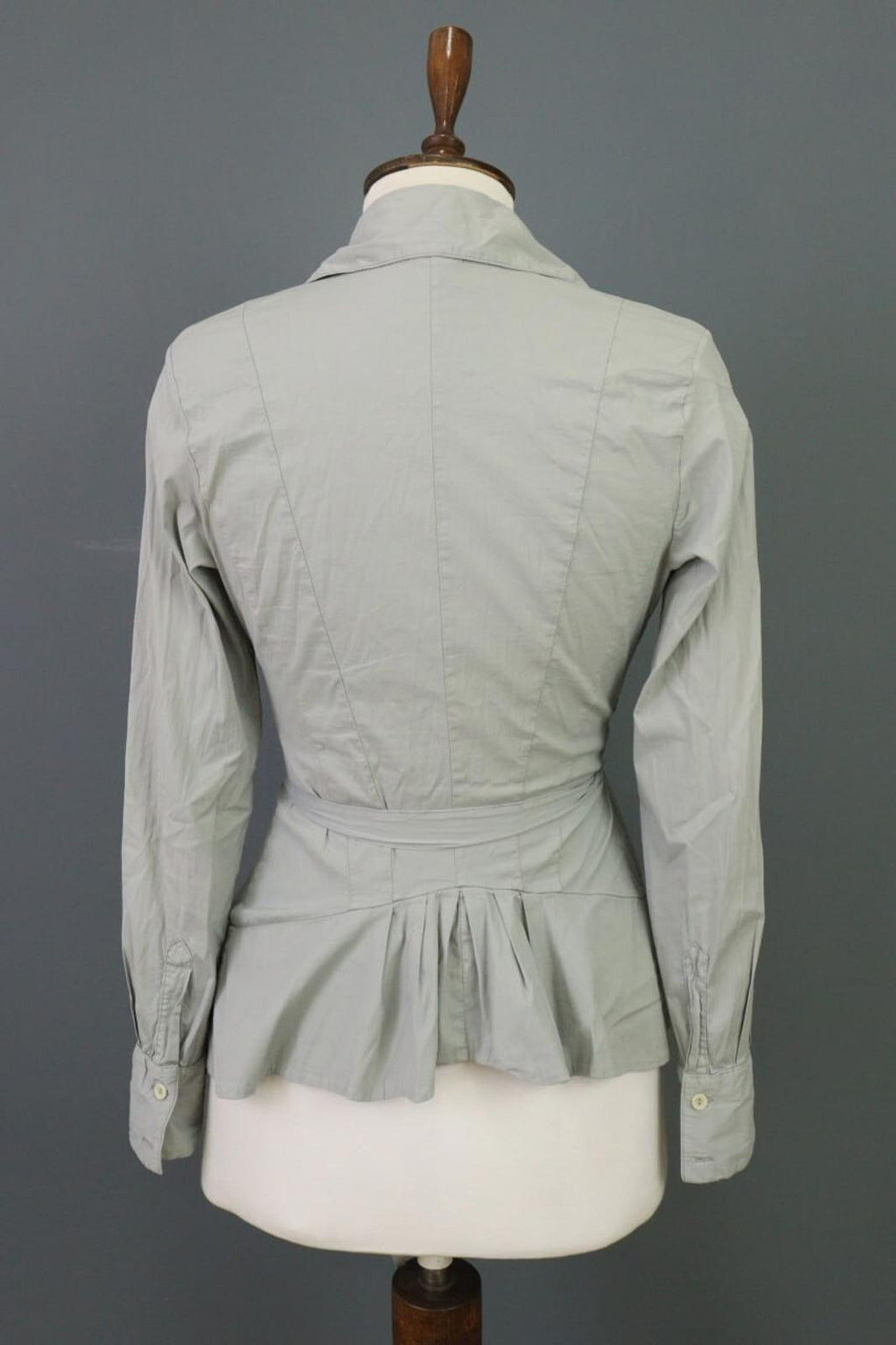 TRANSIT PAR SUCH Gray Beolt Long Sleeve Cape Top Blouse Shirt – Size 1