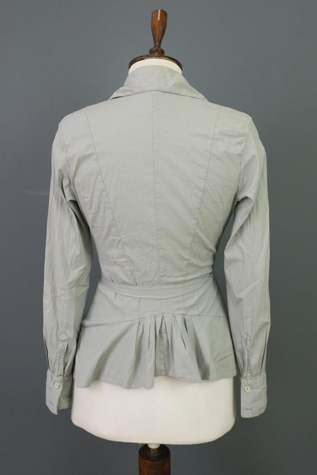 TRANSIT PAR SUCH Gray Beolt Long Sleeve Cape Top Blouse Shirt – Size 1