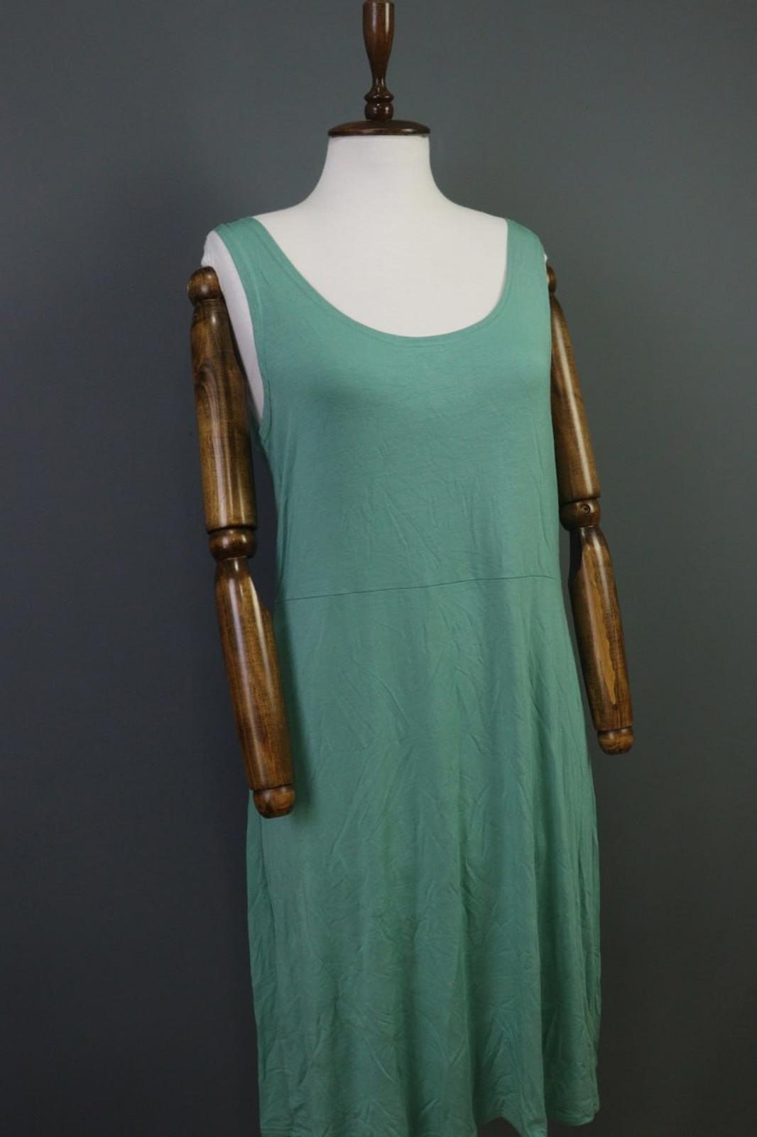 GUDRUN SJODEN Green Classic Scoop Neck Wide Strap Sleeveless Sheath Strap – Size L