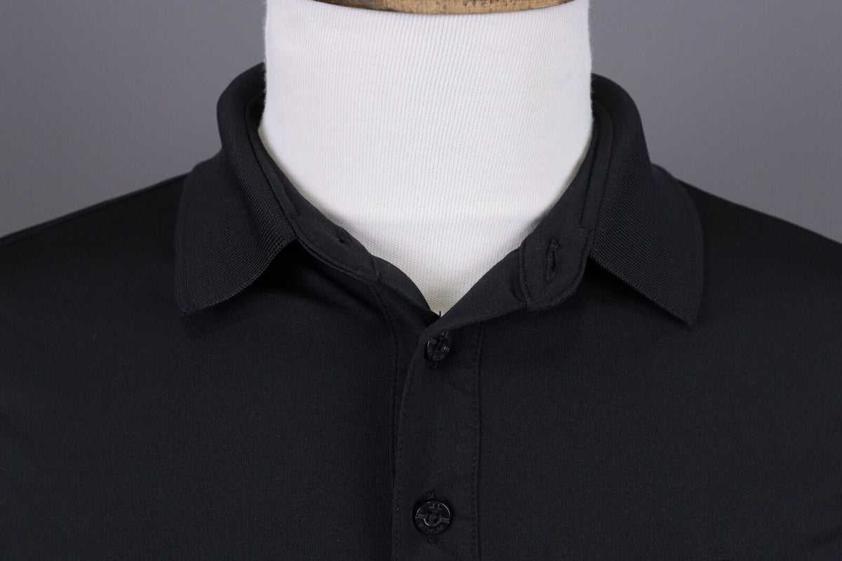 J.Lindeberg Regular Fit Sport Golf Black Short Sleeve Polo Shirt – Size M
