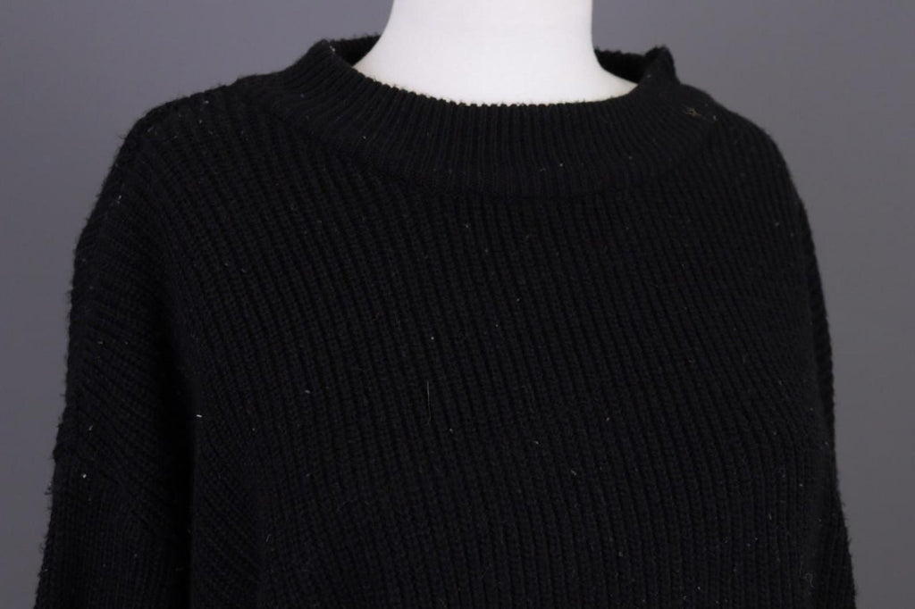 RUNDHOLZ Black Tight Knitted Crew Neck Long Sleeve Pullover Sweater – Size M