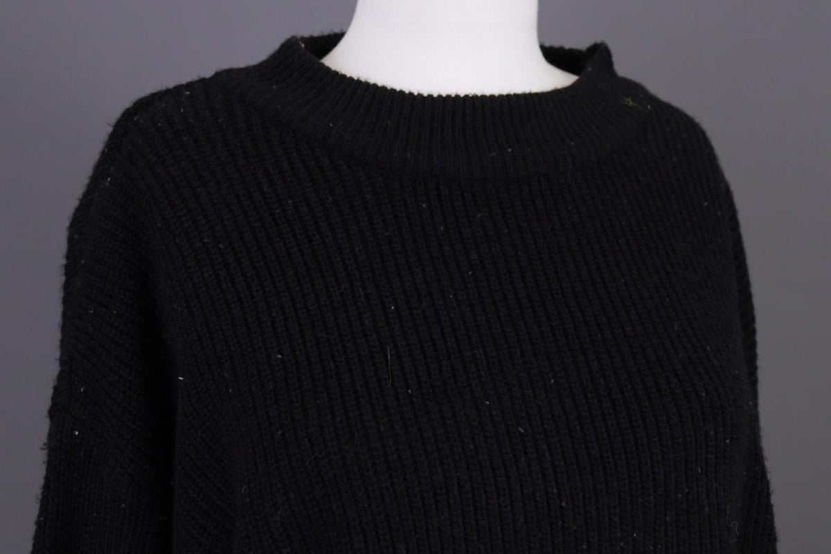 RUNDHOLZ Black Tight Knitted Crew Neck Long Sleeve Pullover Sweater – Size M