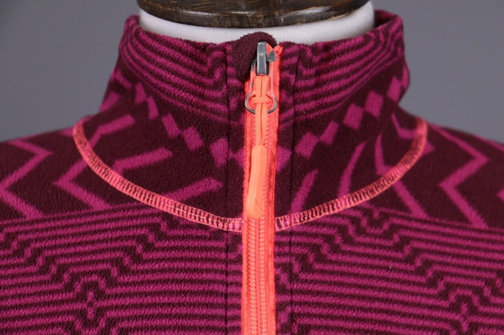 Kari Traa Purple Geometric Striped Full Zip Fleece Jacket – Size L