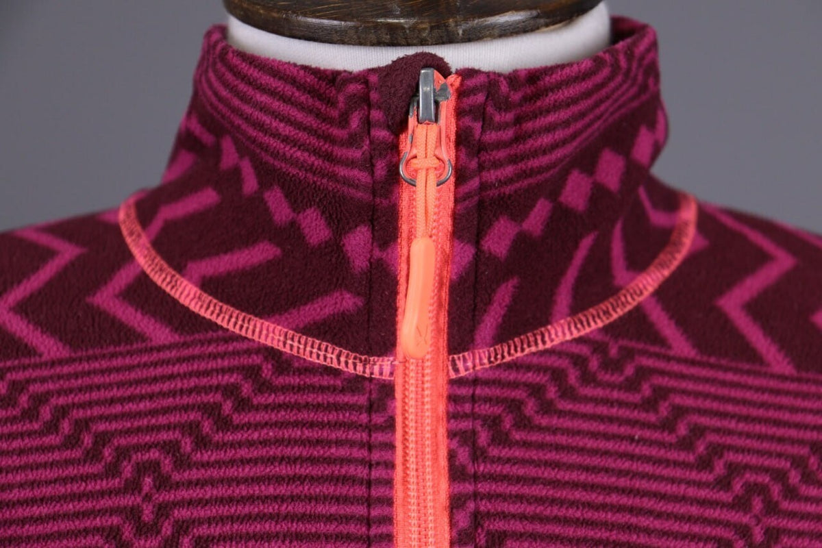 Kari Traa Purple Geometric Striped Full Zip Fleece Jacket – Size L