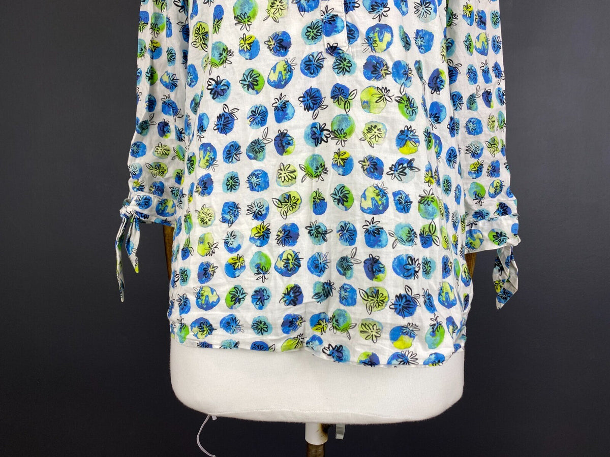 Emily Van Den Bergh Multicolor Henley Floral Long Sleeve Shirt – Size S US 6 EU 38