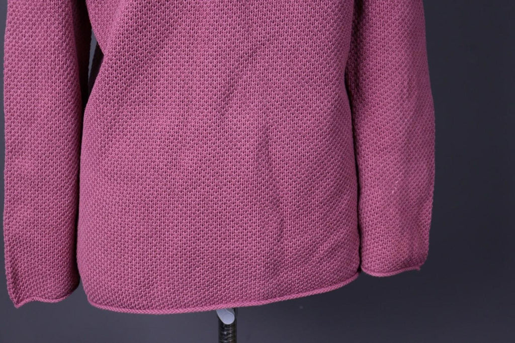 GUDRUN SJODEN Pink Cotton Chunky Knit Oversized Sweater – Size M