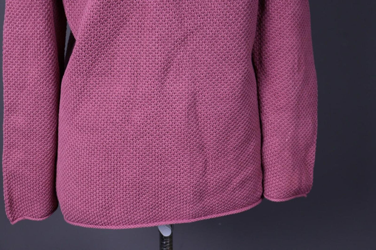 GUDRUN SJODEN Pink Cotton Chunky Knit Oversized Sweater – Size M