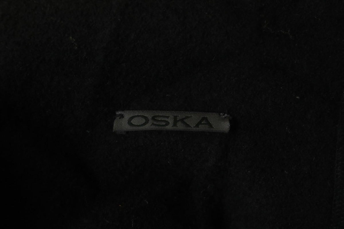 OSKA Black Long Sleeve Shawl Collar Casual One Button Blazer Jacket – Size 2