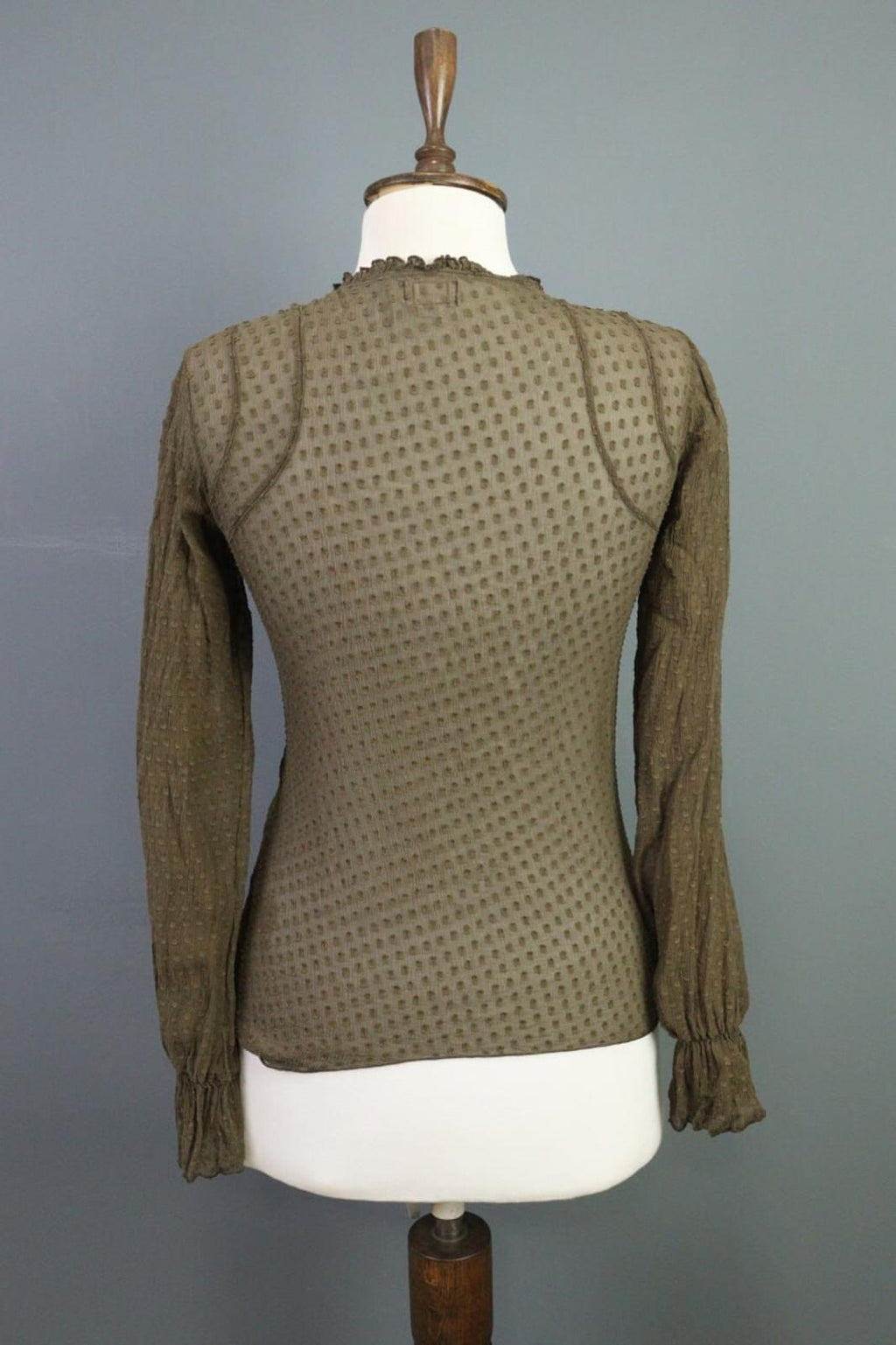 TRANSIT PAR SUCH Brown Mesh Silk Wrape Long Sleeve Top Blouse Shirt – Size 1