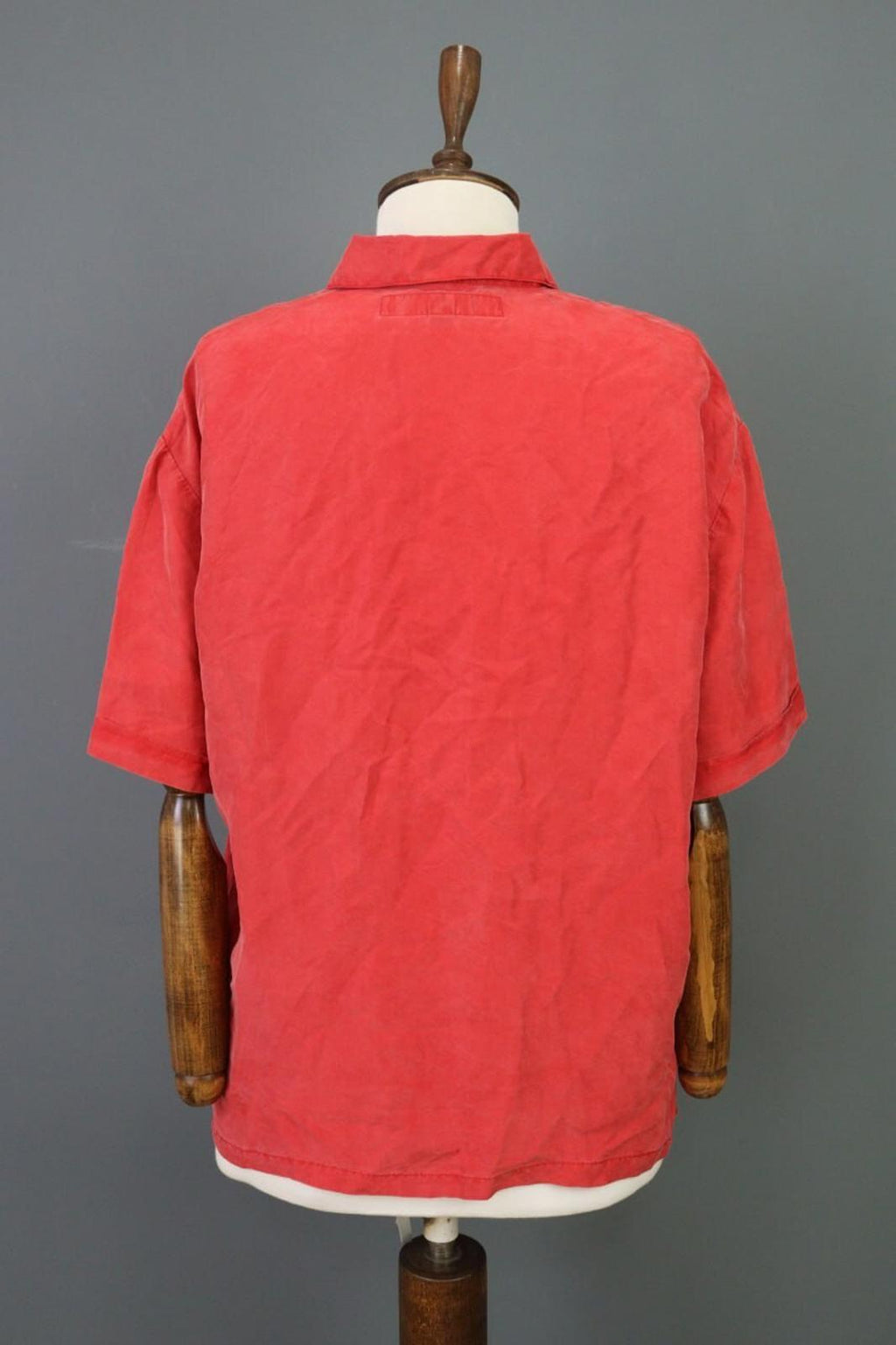 KATHARINE HAMNETT ACTIVE Red 1/3 Zip Silk 3/4 Sleeve Top Blouse Shirt – Size M
