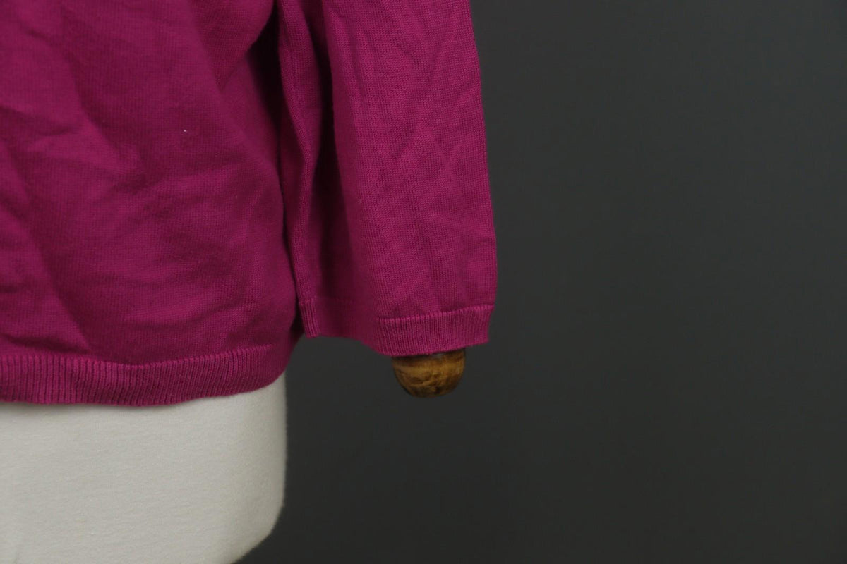 GUDRUN SJODEN Pink 100% Cotton Tight Knit Round Neck Pullover Sweater – Size L