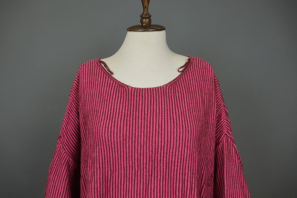 GUDRUN SJODEN Pink 100% Cotton Knit Long Sleeve Round Neck Sweater – Size L/XL