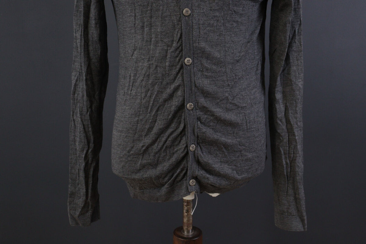 Nudie Jeans Co Gray V-Neck Classic Men's Cardigan Sweater – Size L