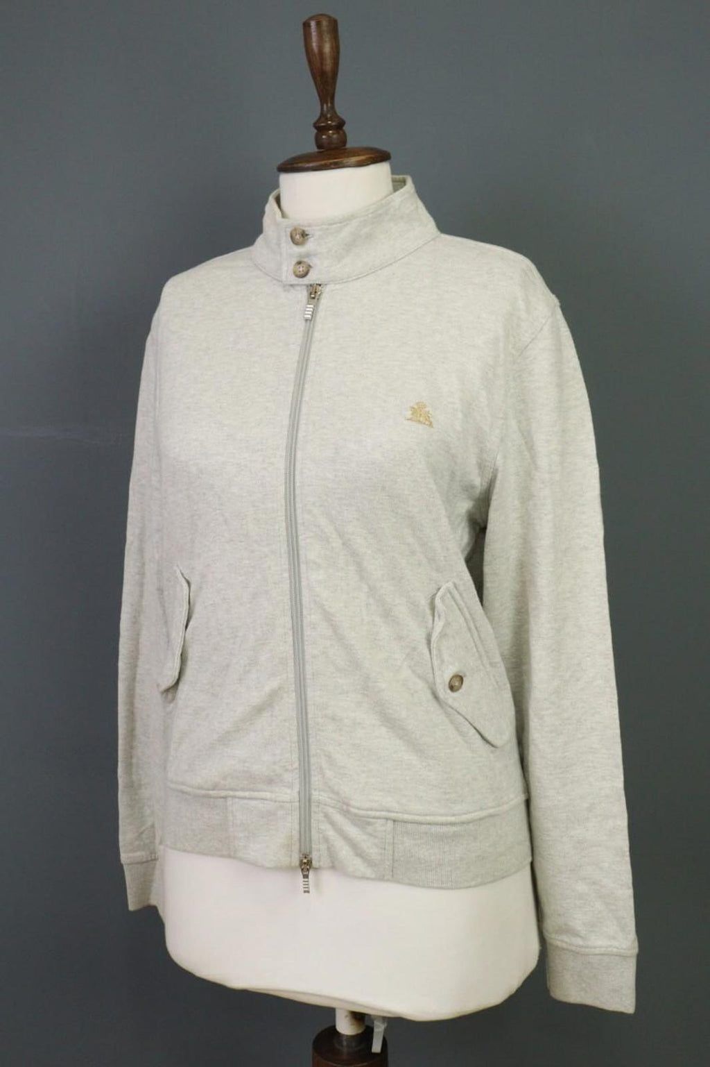 BARACUTA ENGLAND Gray High Neck Full Zip Track Jacket – Size M