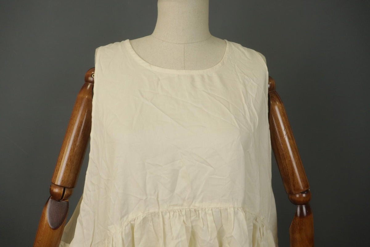 Barbara Lang Cotton Crew Neck Sleeveless Knee Length Pullover Tank Dress Sz L/XL