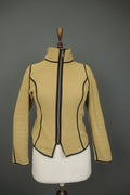 FRAUENSCHUH Tan Long Sleeve Mock Neck Athletic Full Zip Fleece Jacket – Size S