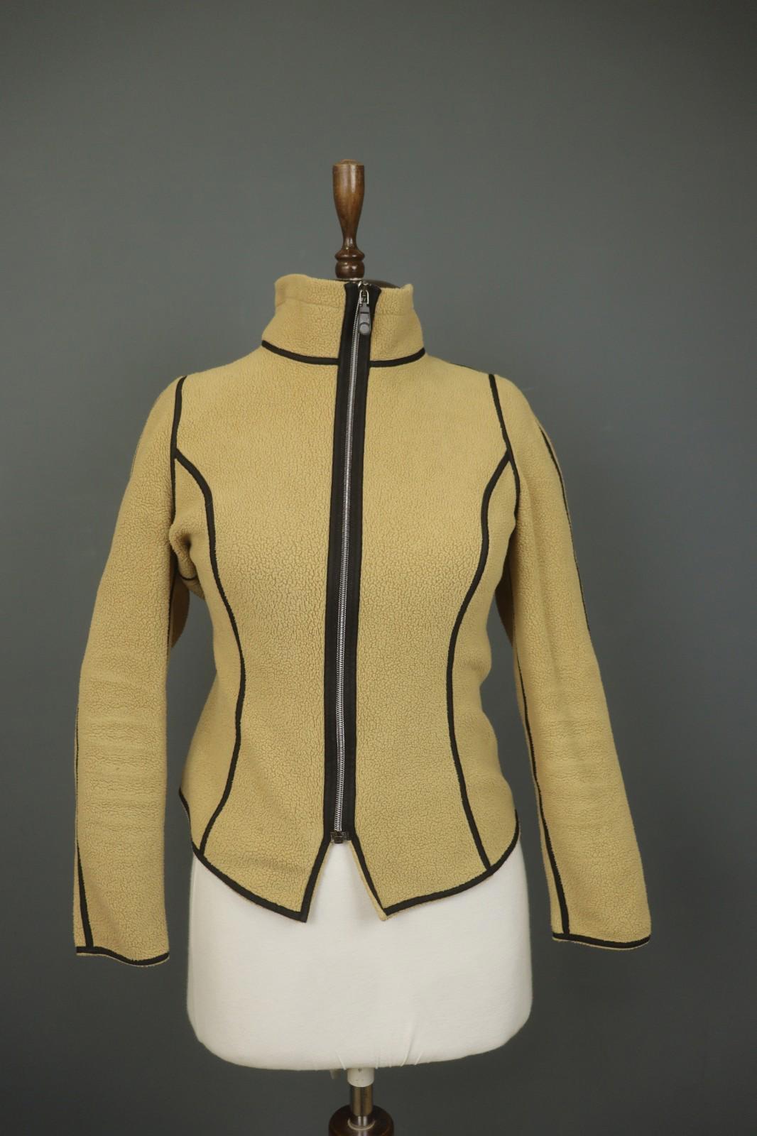 FRAUENSCHUH Tan Long Sleeve Mock Neck Athletic Full Zip Fleece Jacket – Size S