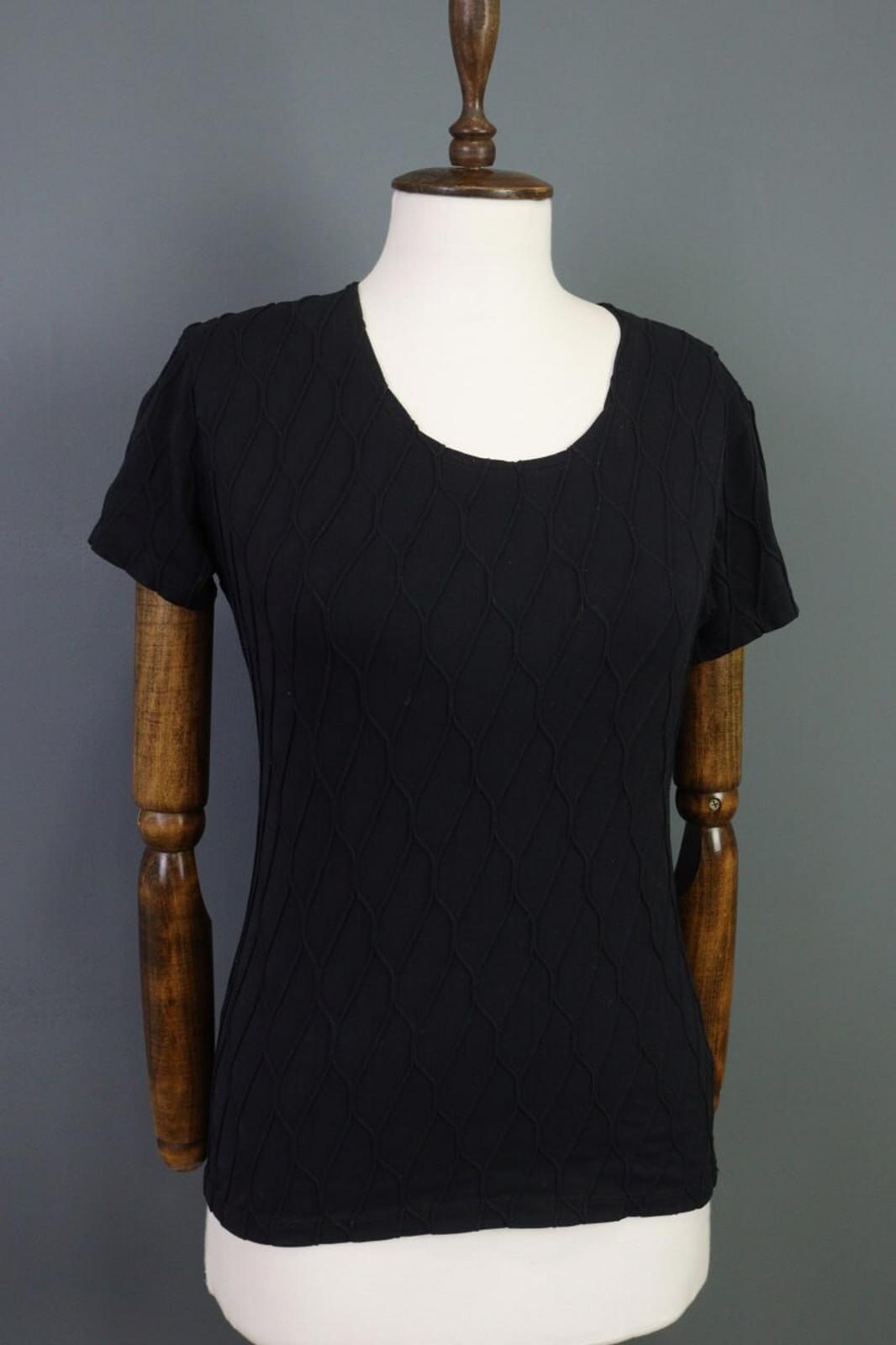 ANNE FONTAINE PARIS Blouse Shirt Black Embroidered Short Sleeve – Size 3