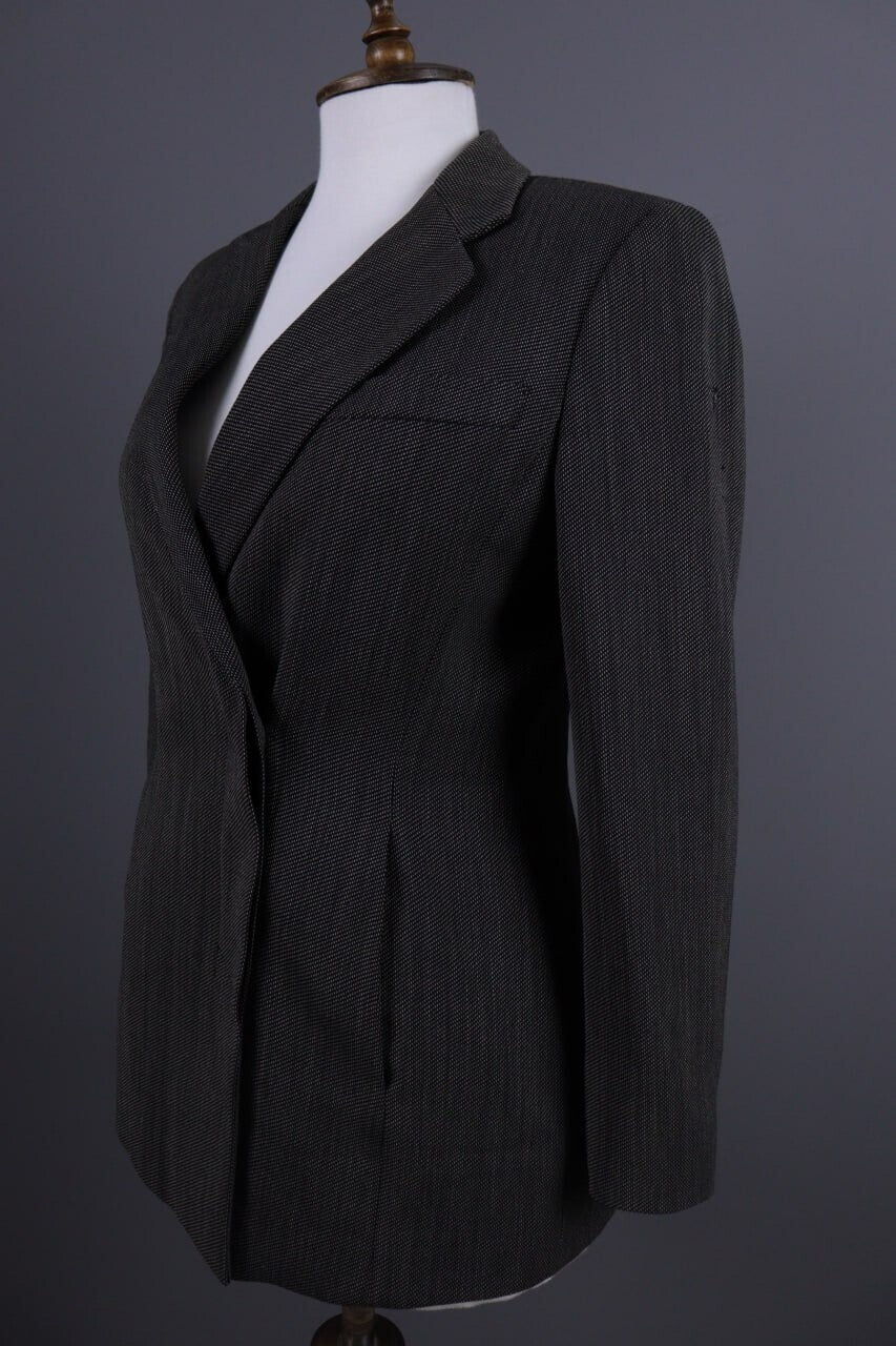 Max Mara Gray Wool Double Breasted Two Button Blazer Jacket – Size 40 / S