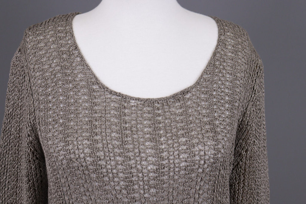 Oska Brown Lagenlook Relaxed Linen Knit Pullover Sweater – Size 2 / M