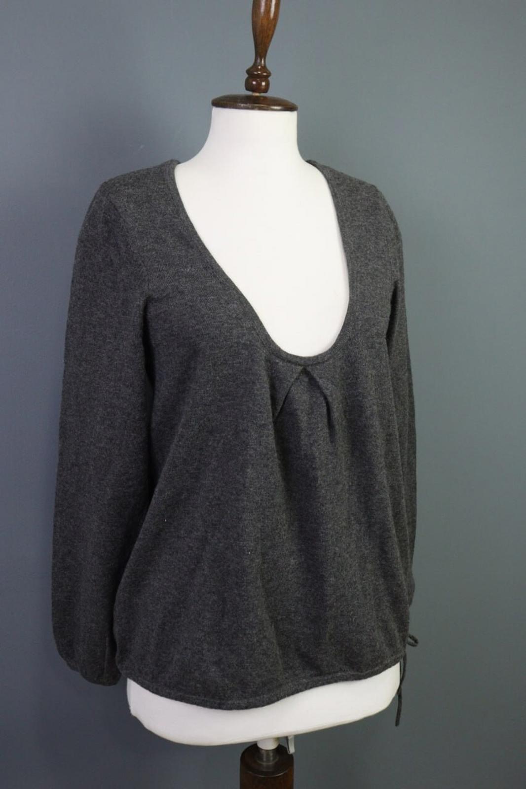 GUDRUN SJODEN Pullover Sweater Gray Wool Knit Lagenlook – Size M