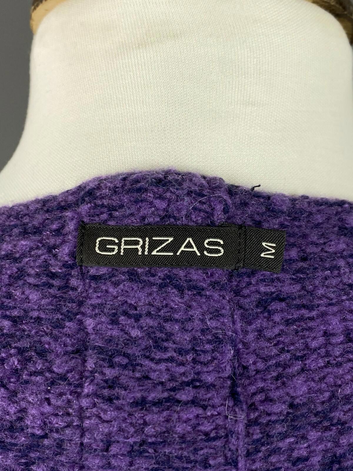 GRIZAS Purple Wool Button Down 3/4 Sleeve Cardigan Sweater – Size M